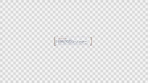 HUD element - text block with message decoding animation. Video stock 242390197