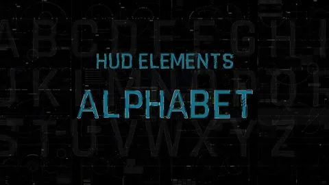 HUD Elements Alphabet - Futuristic Letters, Numbers and Symbols After Effects素材