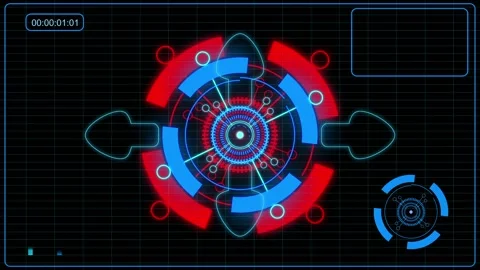 HUD elements animation on a black background. Stock Footage 151412737