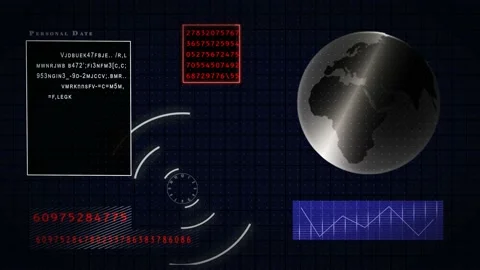 HUD elements animation, Futuristic Technological intro. Stock Footage 145788991