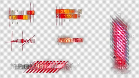 HUD elements. Counter. Scanner. Alpha channel. Cyberspace. 23,98 fps Stock Footage 163399345