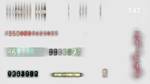 HUD elements. Counters. Alpha channel. Digital technology. Cyberspace. 25 fps Stock Footage 163362114