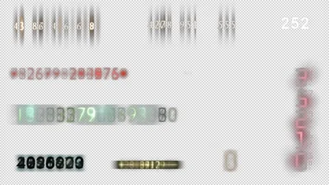 HUD elements. Counters. Alpha channel. Digital technology. Cyberspace. 59,94 fps Stock Footage 163362656