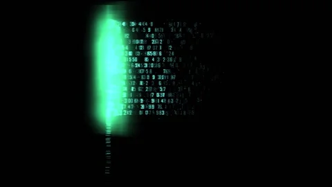 HUD elements. Data Scanner. Cyberspace. Digital technology. 29,97 fps Stock Footage 163401257