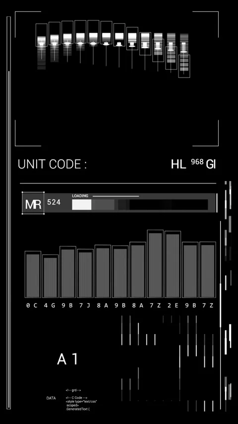 HUD elements digital Data Information. Programming text code 2. Stock Footage 292120669