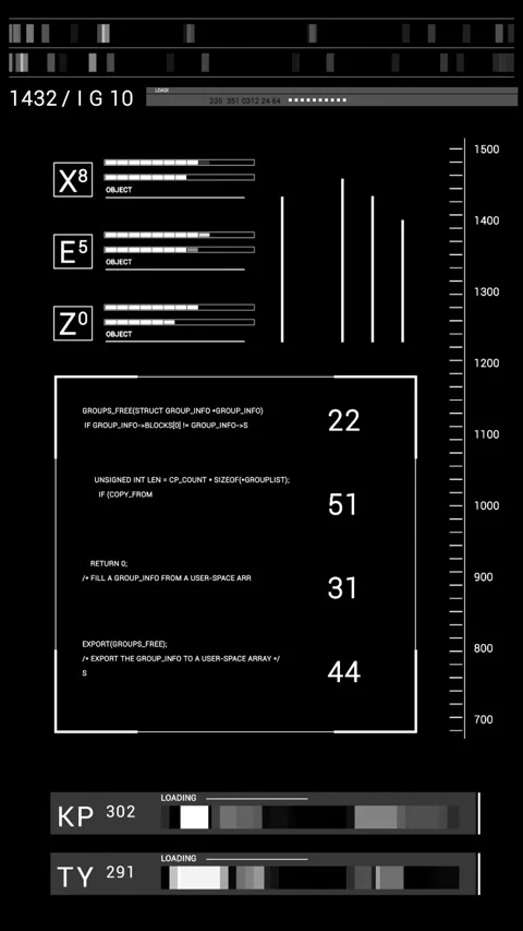 HUD elements digital Data Information. Programming text code Stock Footage 292120686
