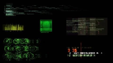 HUD elements. Digital networking. Future technology. Cyberspace. 29,97 fps Stock Footage 163339928