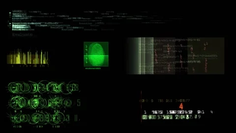 HUD elements. Digital networking. Future technology. Cyberspace. 59,94 fps Stock Footage 163339929