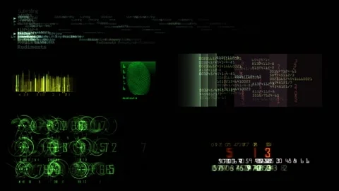 HUD elements. Digital networking. Future technology. Cyberspace. 25 fps Stock Footage 163339946