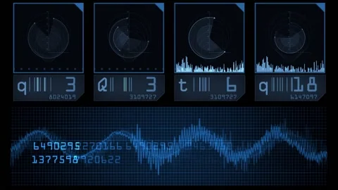 HUD elements. Digital networking. Future technology. Cyberspace. 25 fps Stock Footage 163395057