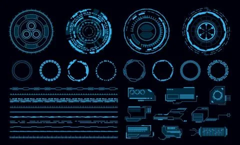 Hud elements. Futuristic blue virtual graphic touch user interface, web 스톡 일러스트