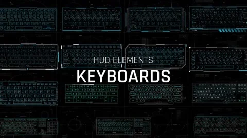 HUD Elements Keyboards - Futuristic Input Panels and Command Consoles Стоковые After Effects