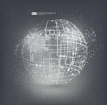 HUD elements for motion design. Connection structure molecules circle. Stock Illustration