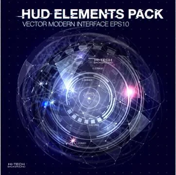 HUD elements for motion design. HUD background outer space. infographic elements 스톡 일러스트