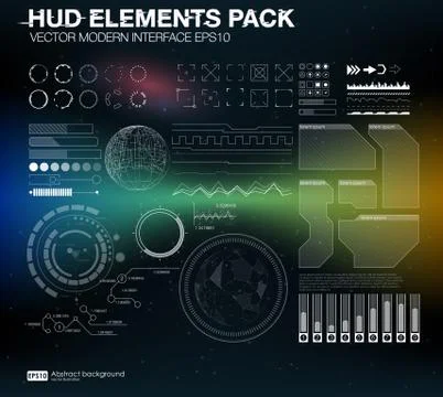 HUD elements pack. Vector modern interface. Abstract background vector Stock Illustration