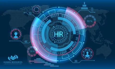 HUD Elements, Search Human Resources, HR Stock Illustration