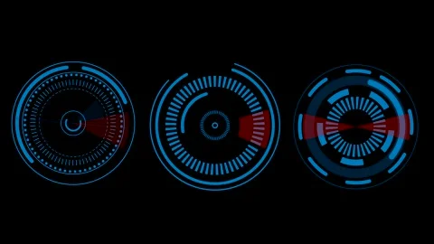 Hud elements ui elements. hud concept. radial futu Stock Footage 296588174