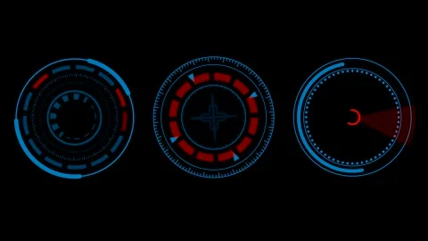 Hud elements ui elements. hud concept. radial futu Stock Footage 296588180