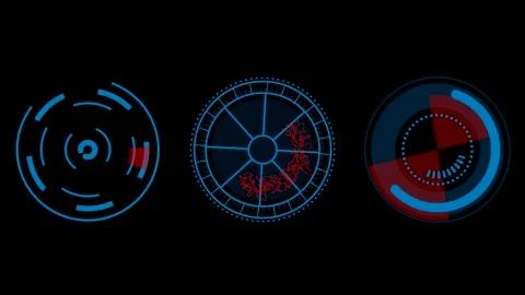 Hud elements ui elements. hud concept. radial futu Stock Footage 296588196