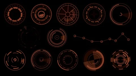 Hud elements ui elements. hud concept. radial Stock Footage 296588202