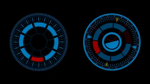 Hud elements ui elements. hud concept. radial futu Stock Footage 296588212