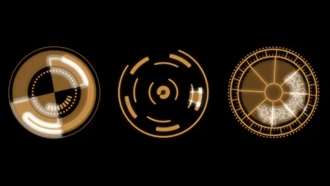 Hud elements ui elements. hud concept. radial futu Stock Footage 296588217