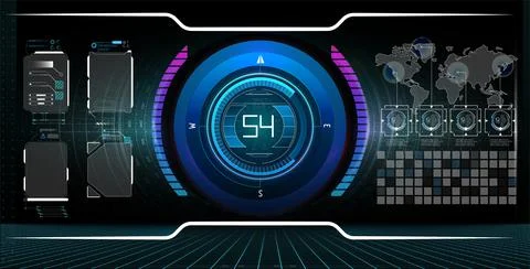 Hud elements,graph.Vector illustration.Head-up display elements for the web. Illustrazione stock