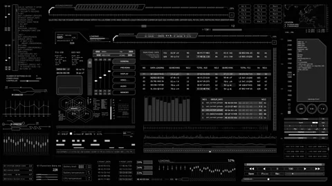 HUD elements.SciFi data User Interface. Vídeo Stock 139326515
