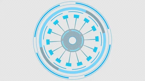 HUD Endless Rotating Circular Interface Animation with Futuristic Technology Das Stock Footage 336316449