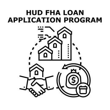Hud fha loan application program concept vector Stock Illustration