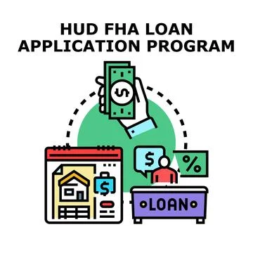 Hud fha loan application program for mortgage approval Stock Illustration