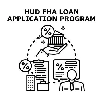 Hud fha loan application program concept Stock Illustration