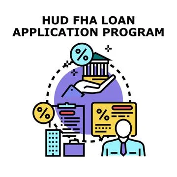 Hud fha loan application program concept Stock Illustration