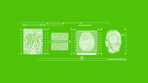 HUD finger print element green screen 98 1 Stock Footage 294743347