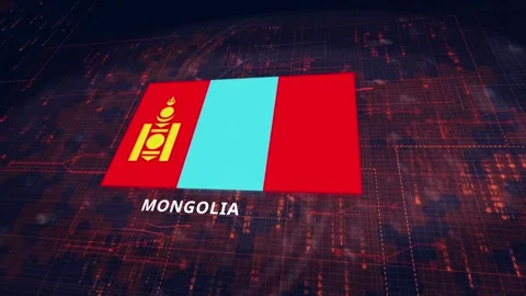 HUD Flag of MONGOLIA Stock Footage 292949991