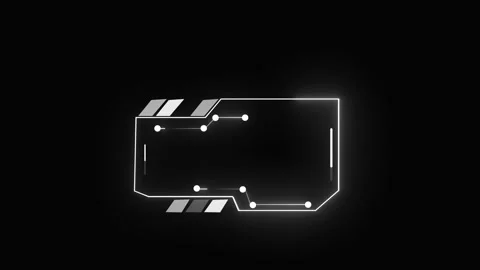 Hud frame animation with white circuitry elements. Hud frame futuristic tec.. Stock Footage 337615837