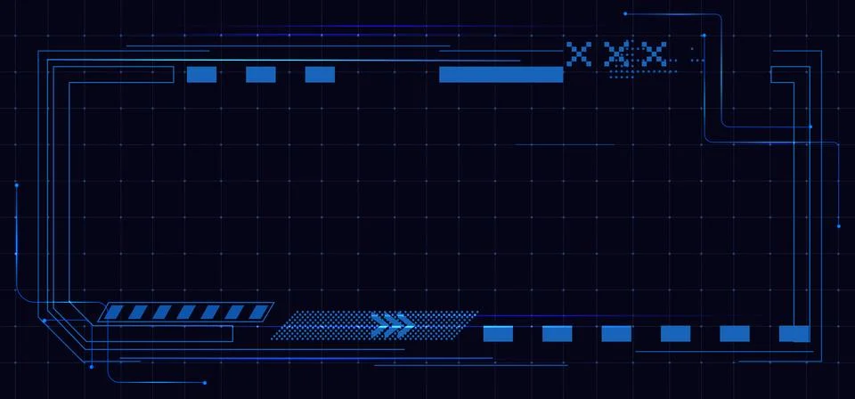 HUD frame UI tech design 스톡 일러스트