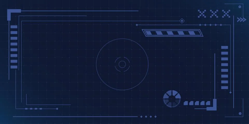 HUD frame UI tech design 库存插图