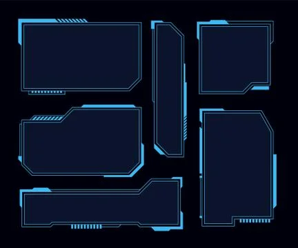 Hud frames. Futuristic modern user interface elements, hud control panel. High Stock Illustration