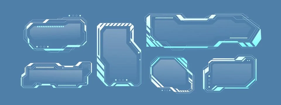 HUD frames set for game ui design Stockillustratie
