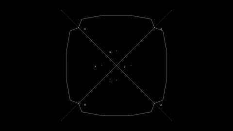 HUD FUI Cross Position Vector Targeting Reticle Overlay for Tactical Sci-Fi UI Stock Footage 337462387