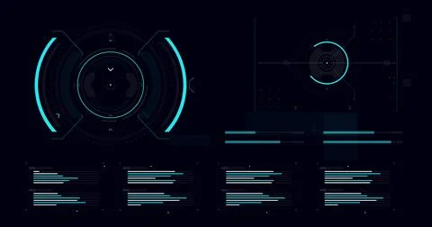 HUD FUI template for widescreen without text 001 Stock Illustration
