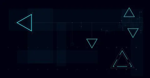 HUD FUI template for widescreen without text Illustrazione stock