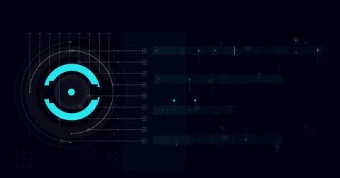 HUD FUI template for widescreen without text Stock Illustration