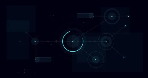 HUD FUI template for widescreen without text Stock Illustration