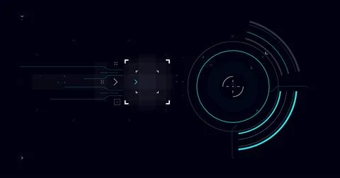 HUD FUI template for widescreen without text イラスト素材