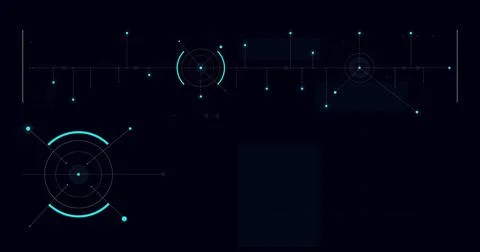 HUD FUI template for widescreen without text Stock Illustration