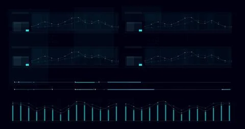 HUD FUI template for widescreen without text イラスト素材