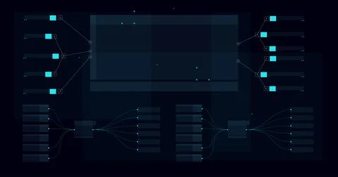 HUD FUI template for widescreen without text Stock Illustration