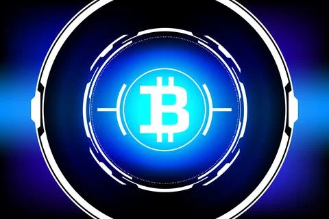 HUD Futuristic Bitcoin Technology Interface Elements Panel Vector Stockillustratie